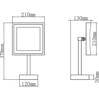 Косметическое зеркало с LED-подсветкой Aquanet 204515 хром